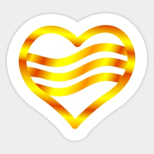 Gold ribbon heart Sticker